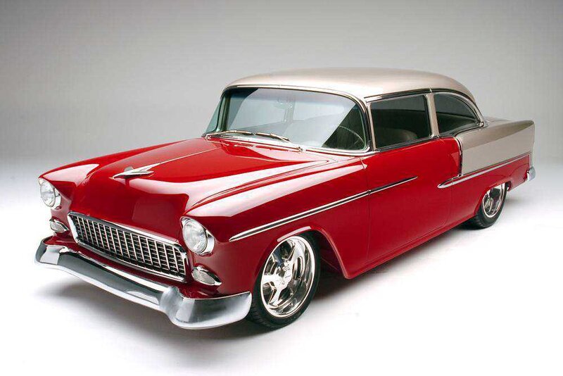 Red and silver classic car