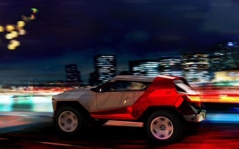 Red and Silver Concept Car — Dynamic