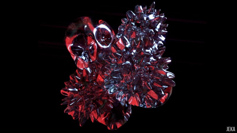 Red and Silver Crystal Cluster