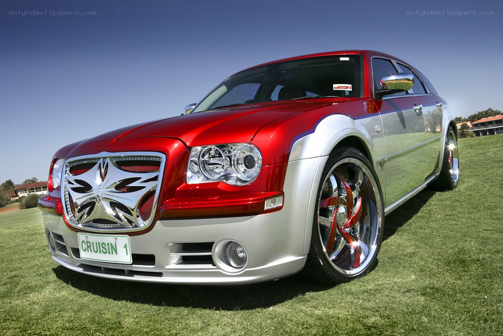 Red and silver customized car