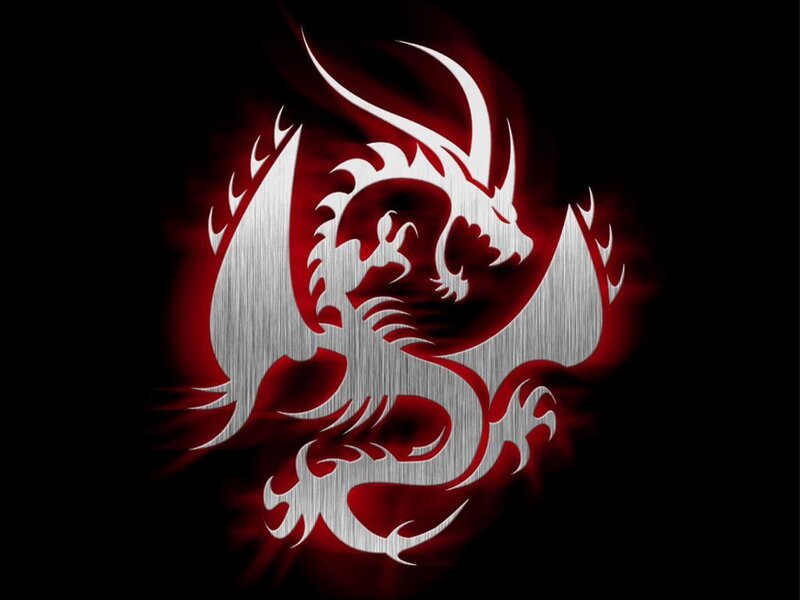 red and silver dragon emblem