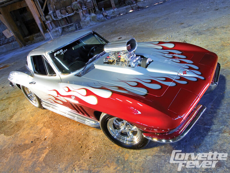 Red and Silver Flame Car
