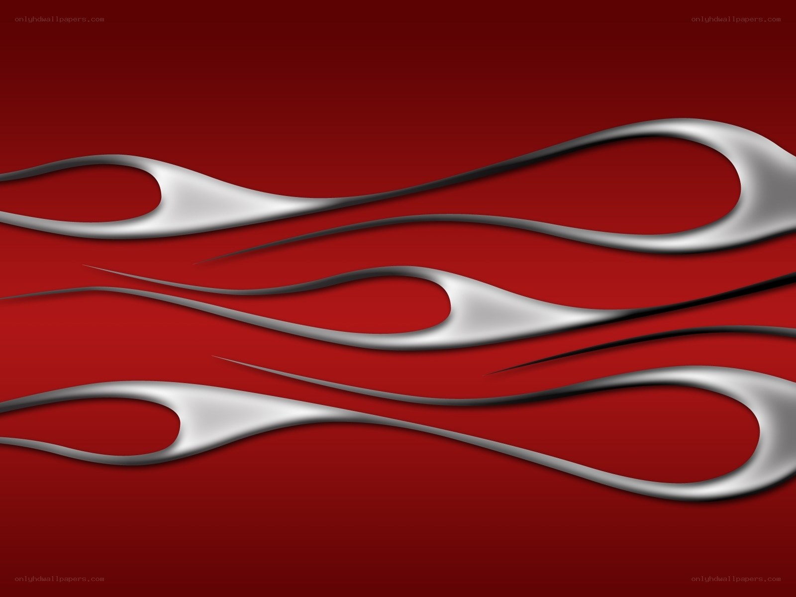 Red and silver flame design