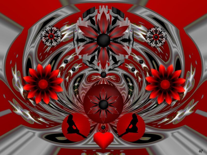 Red and Silver Fractal Design