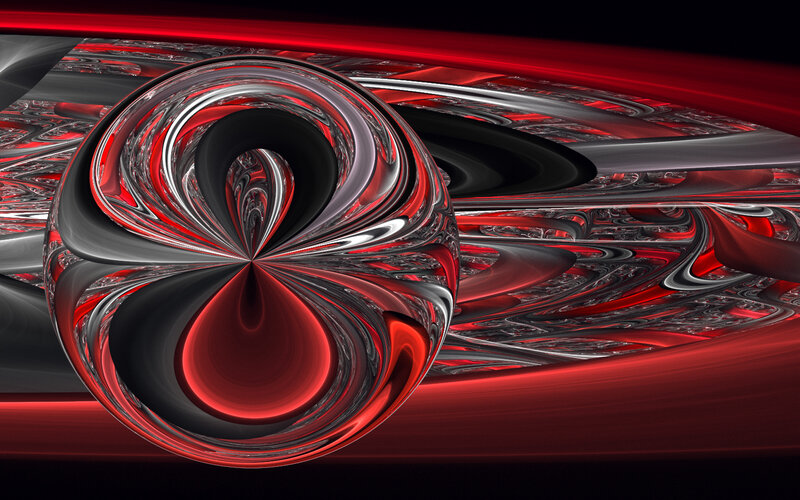 Red and silver fractal swirl