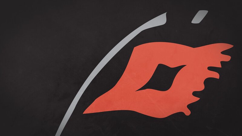 Red and Silver Logo — Black, Minimalist