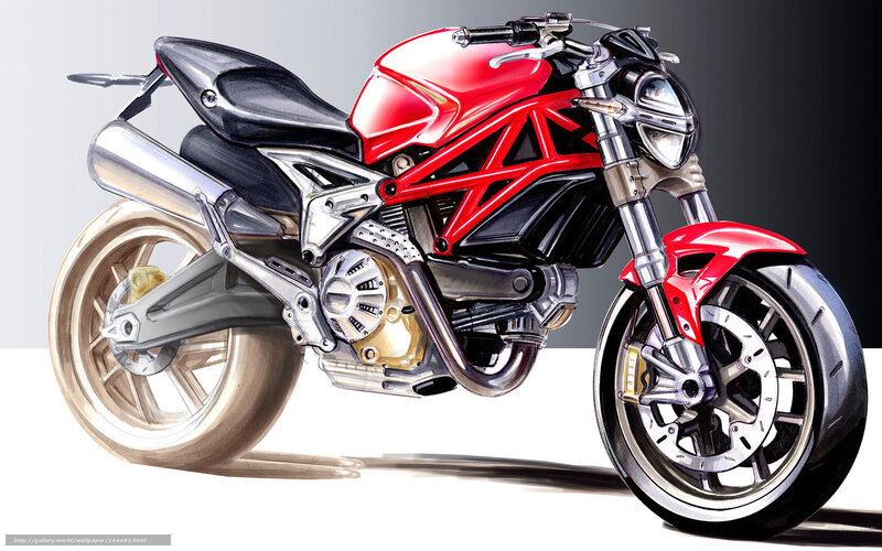 Red and silver motorcycle design