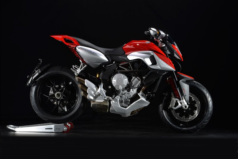 Red and Silver Motorcycle — Dramatic, Photograph, Stand