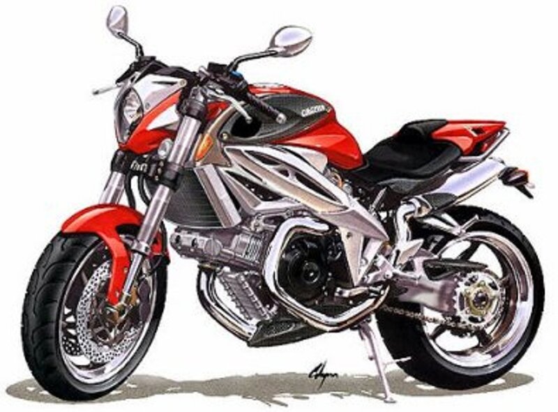 Red and Silver Motorcycle — Neutral, Illustration