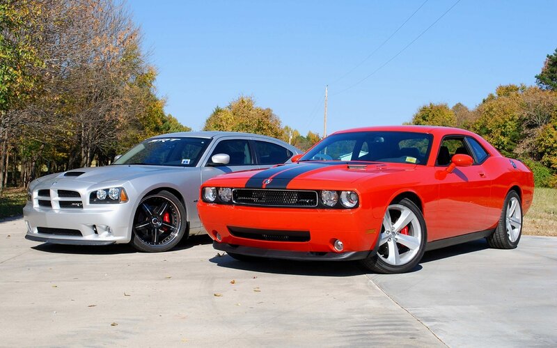Red and silver muscle cars