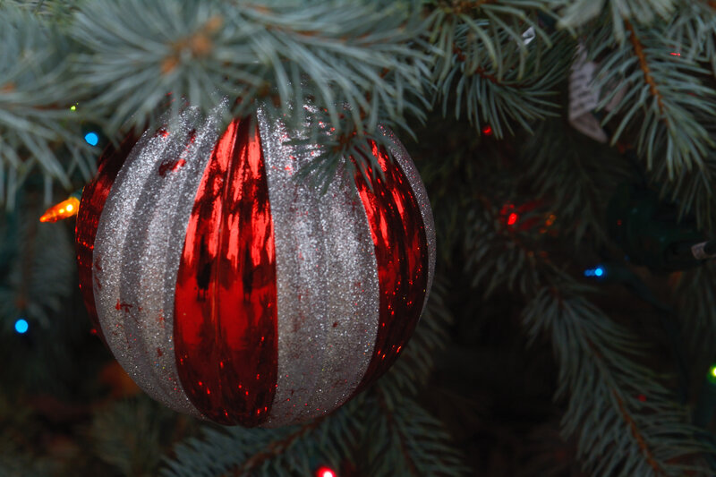 Red and Silver Ornament — Festive, Night