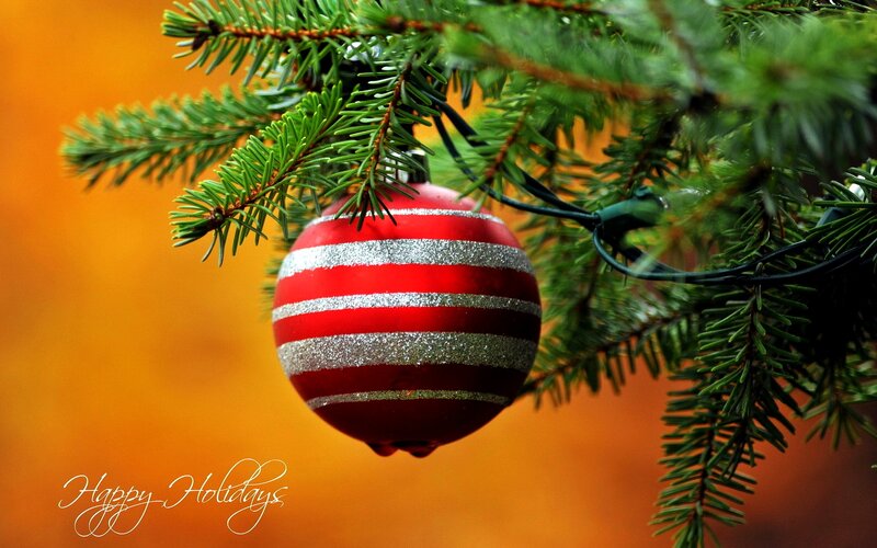 Red and Silver Ornament — Festive