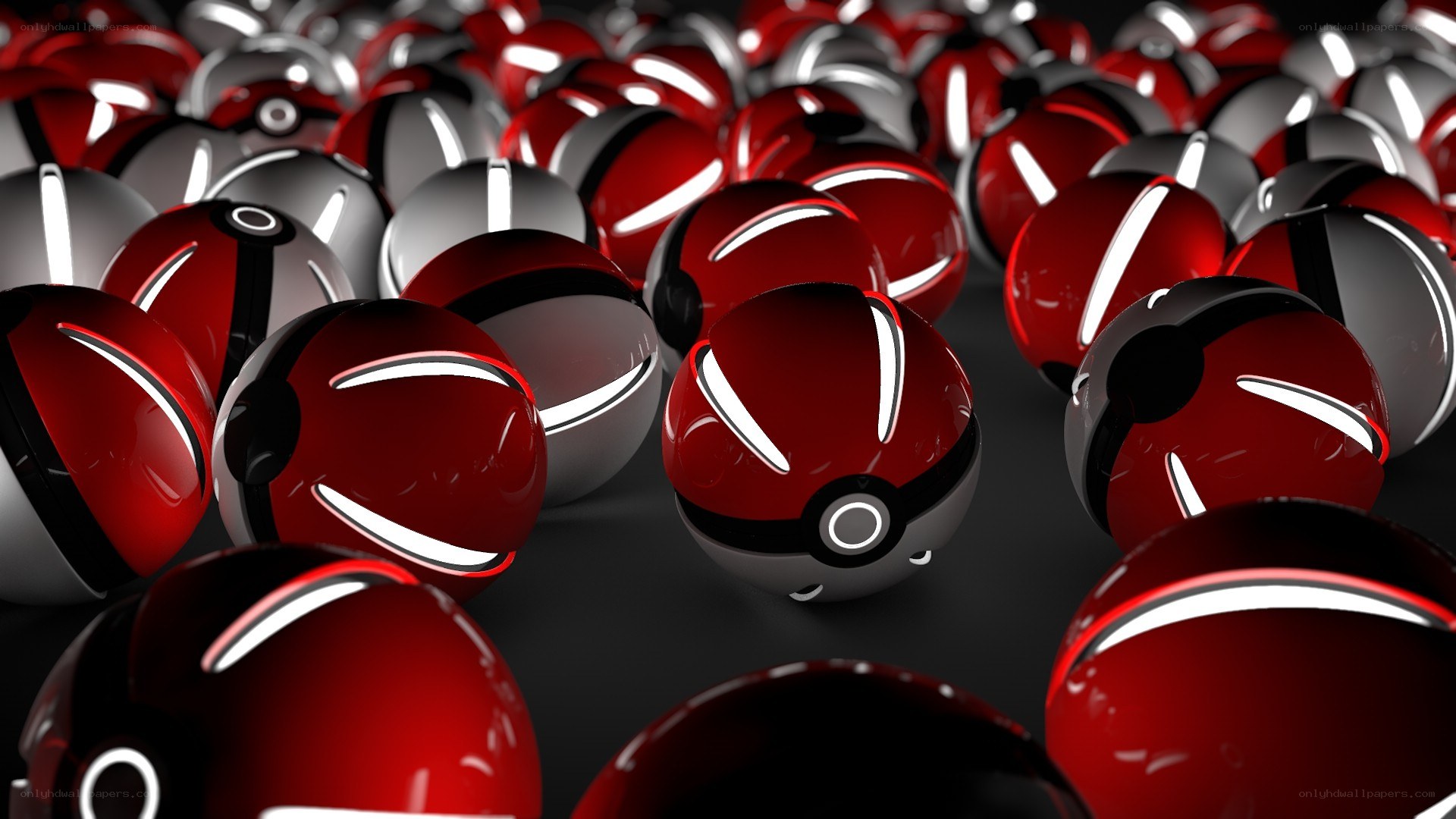 Red and silver pokeballs