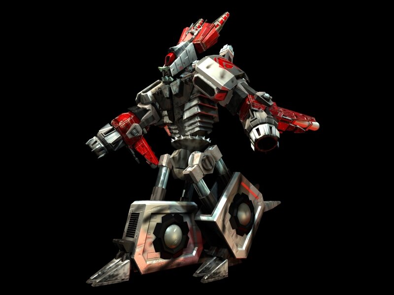 red and silver robot mech