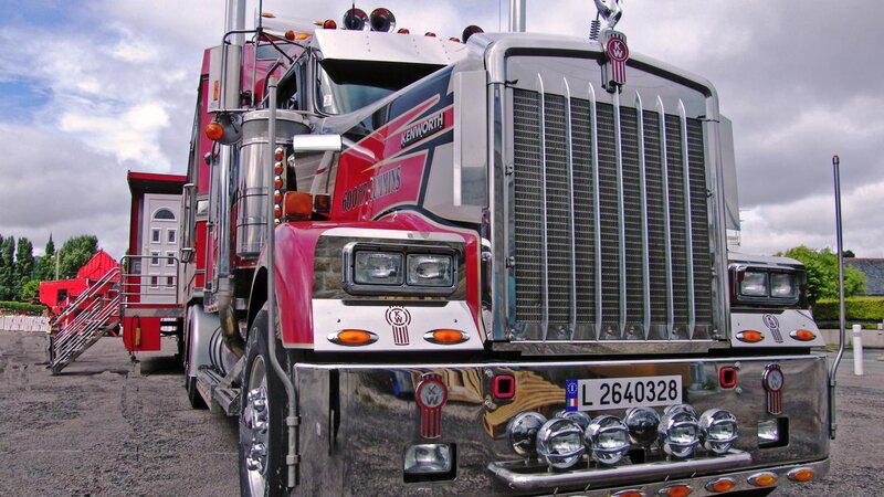 Red and Silver Semi-truck — Dramatic