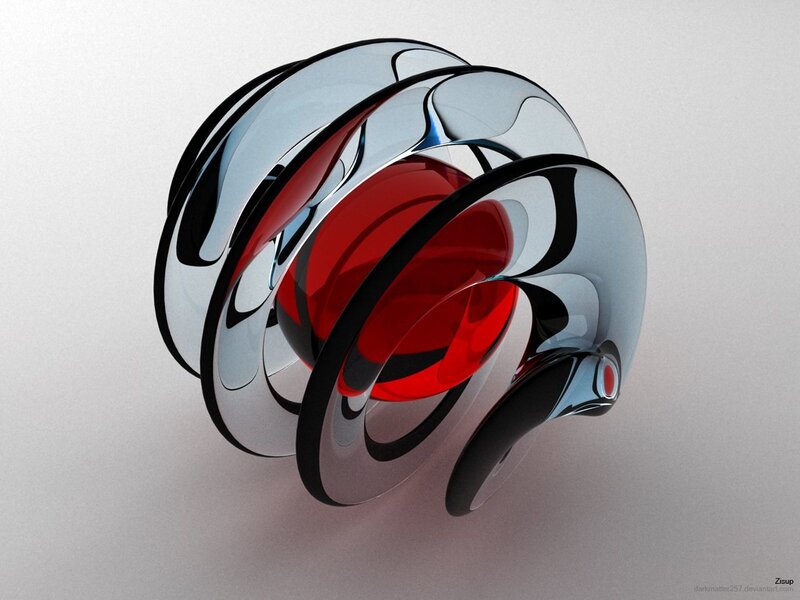 Red and Silver Sphere — Abstract, 3d Render, Loops