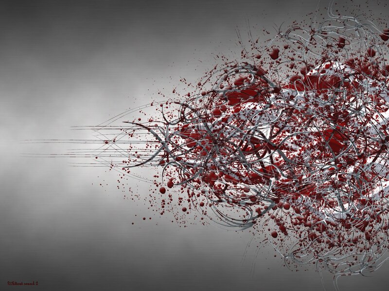 Red and Silver Splatter — Dramatic