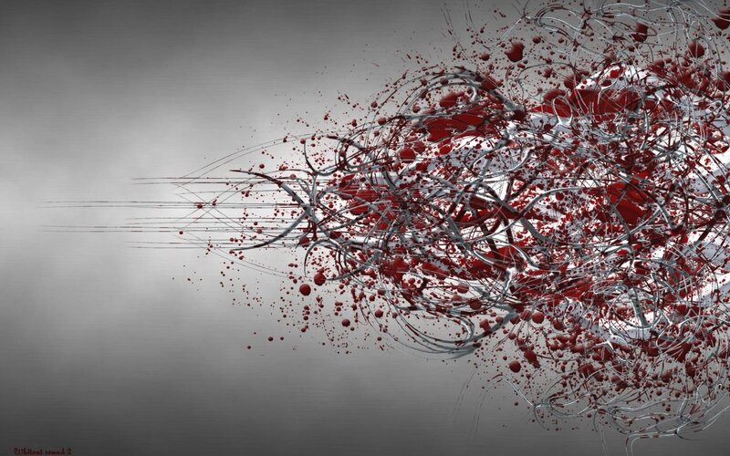 Red and Silver Splatter