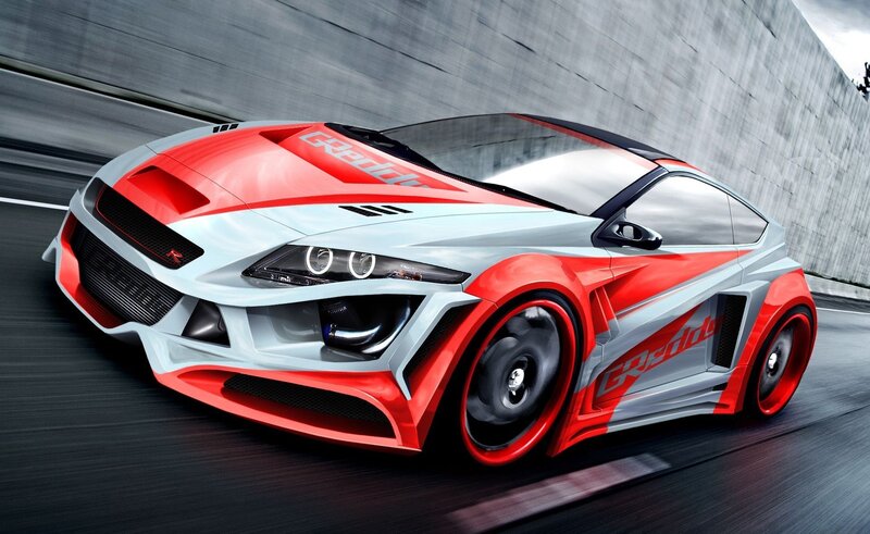 red and silver sports car