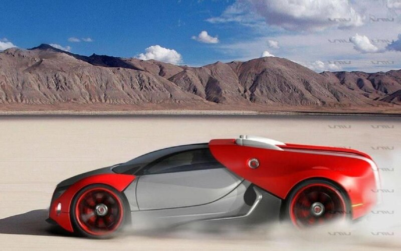 Red and Silver Sports Car — Dramatic