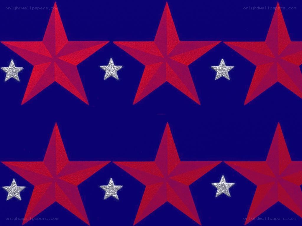 red and silver stars on blue