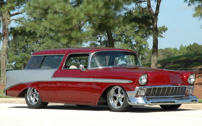 Red and Silver Station Wagon