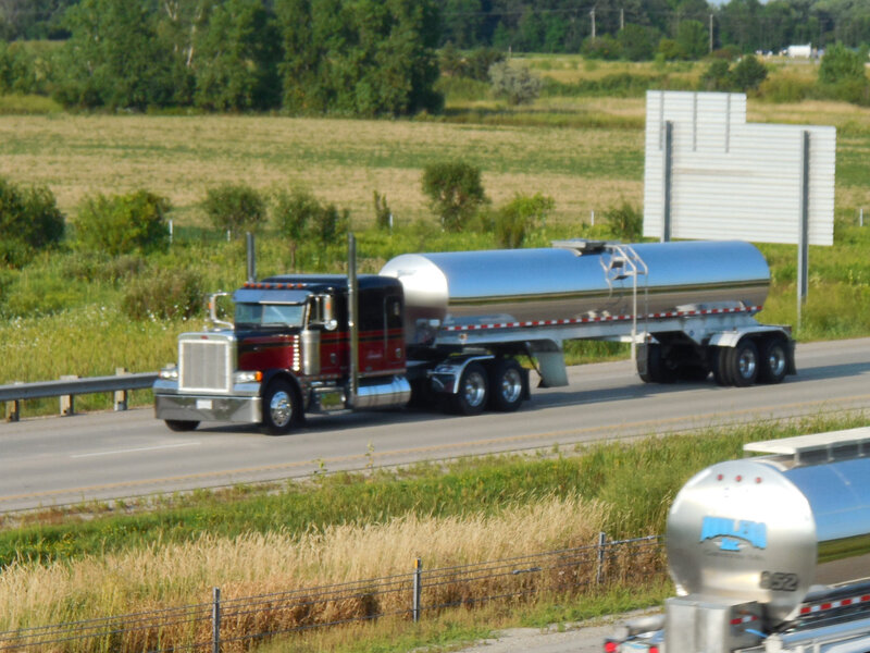 Red and Silver Tanker Truck