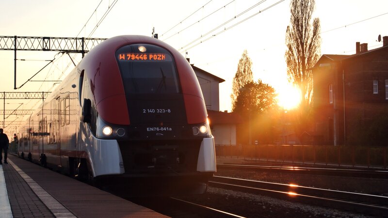 Red and Silver Train — Dramatic