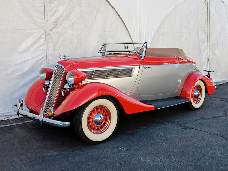 Red and Silver Vintage Car