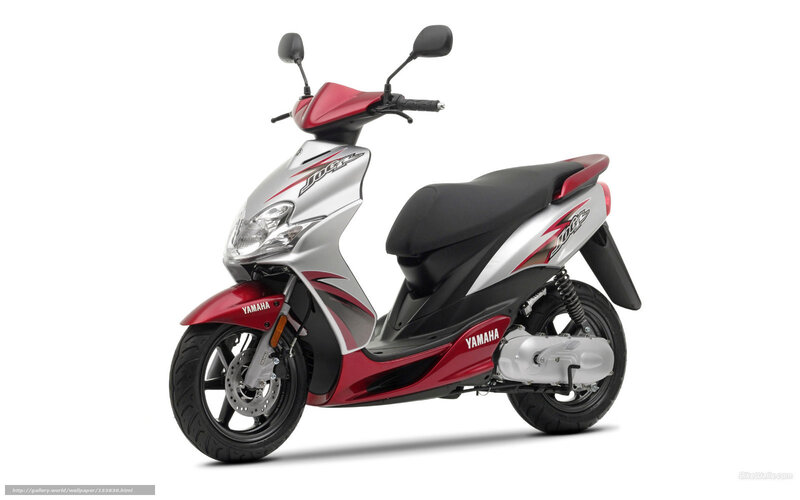 Red and silver Yamaha scooter