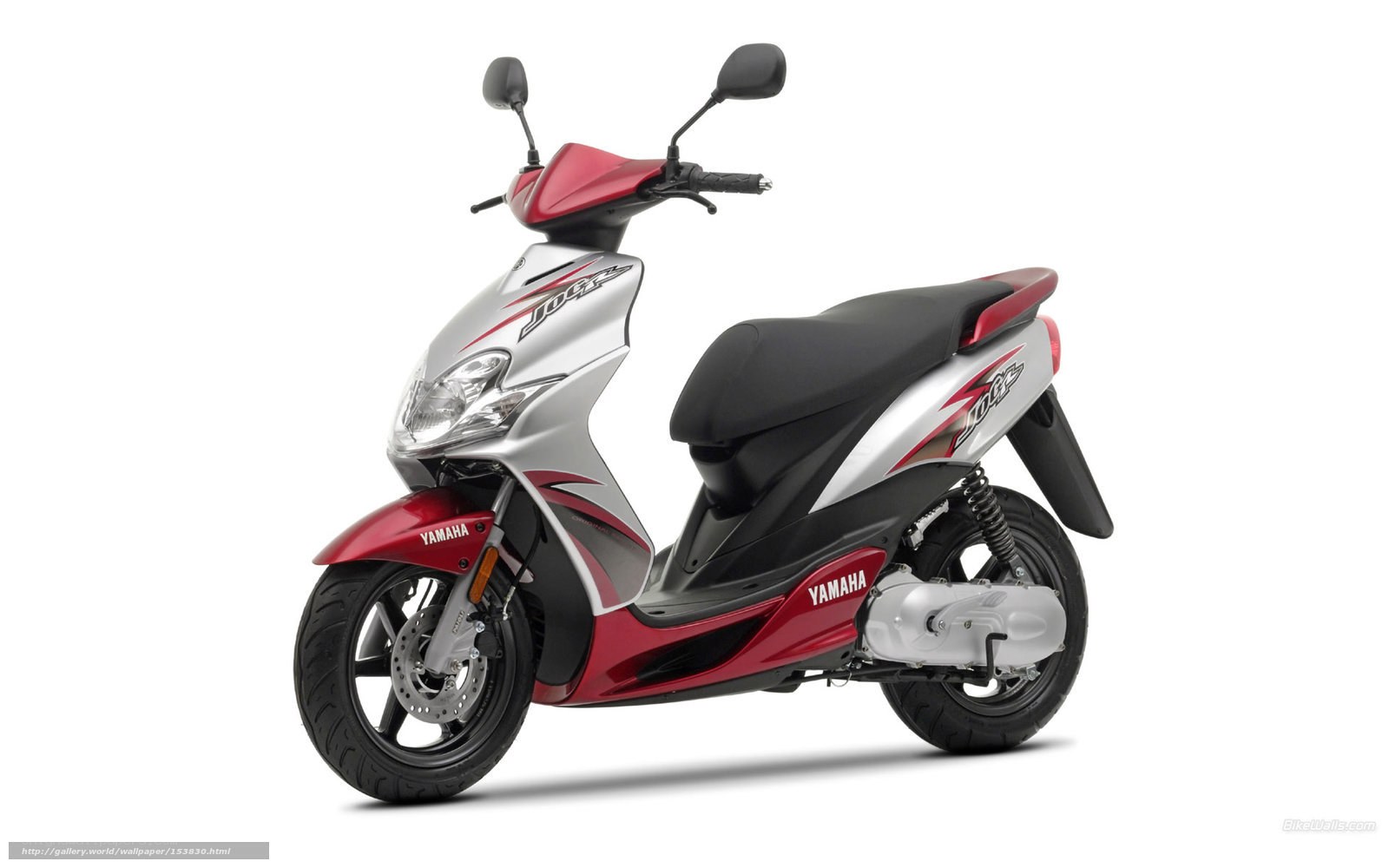 Red and silver Yamaha scooter