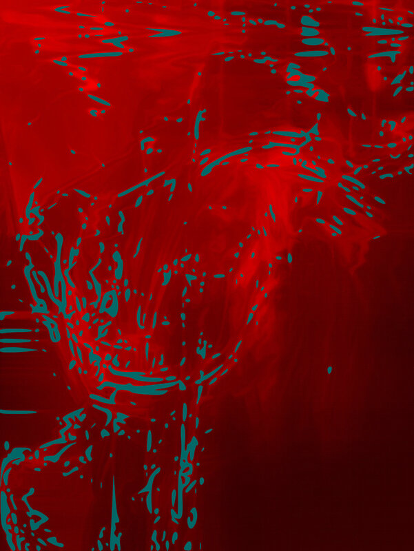 red and teal abstract pattern
