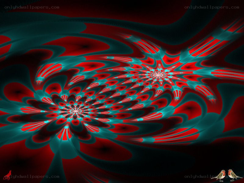 Red and teal fractal spiral