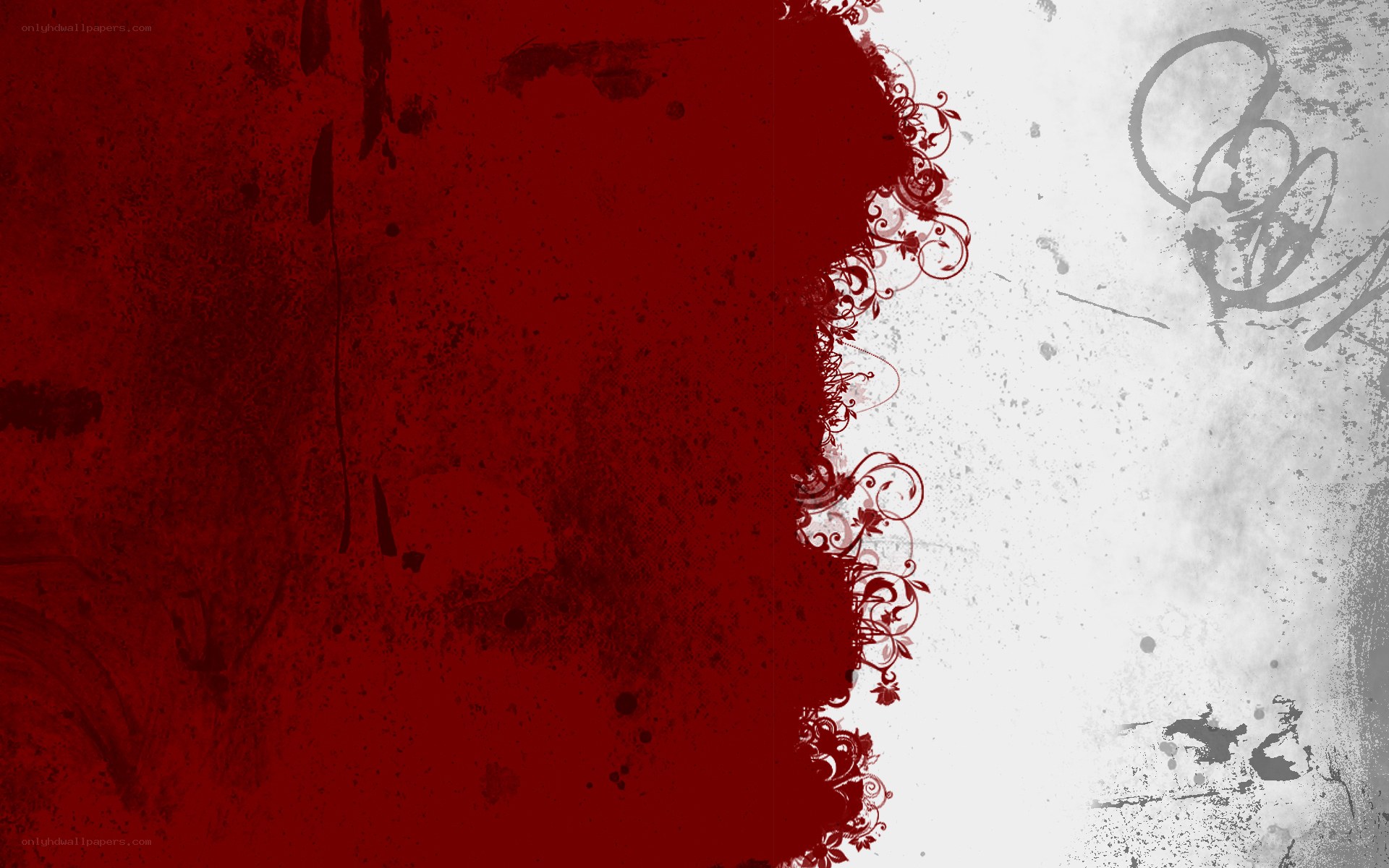 red and white abstract design