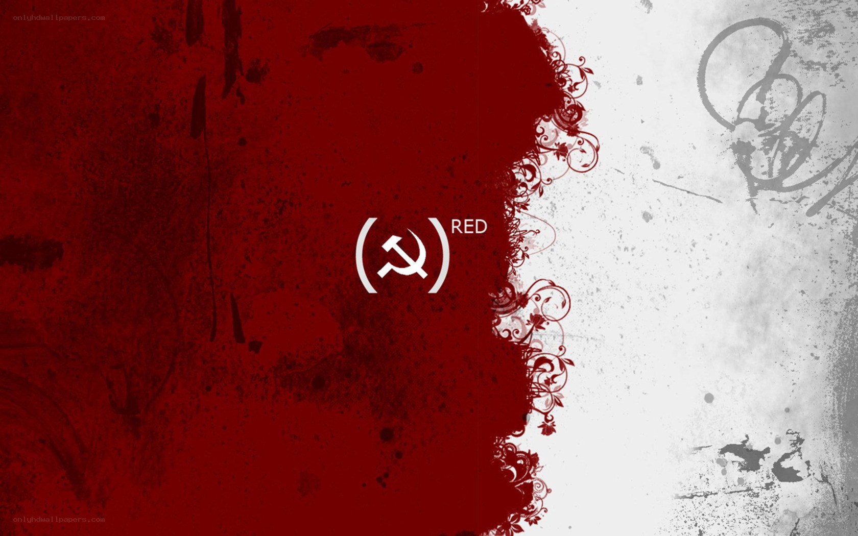 Red and white abstract design