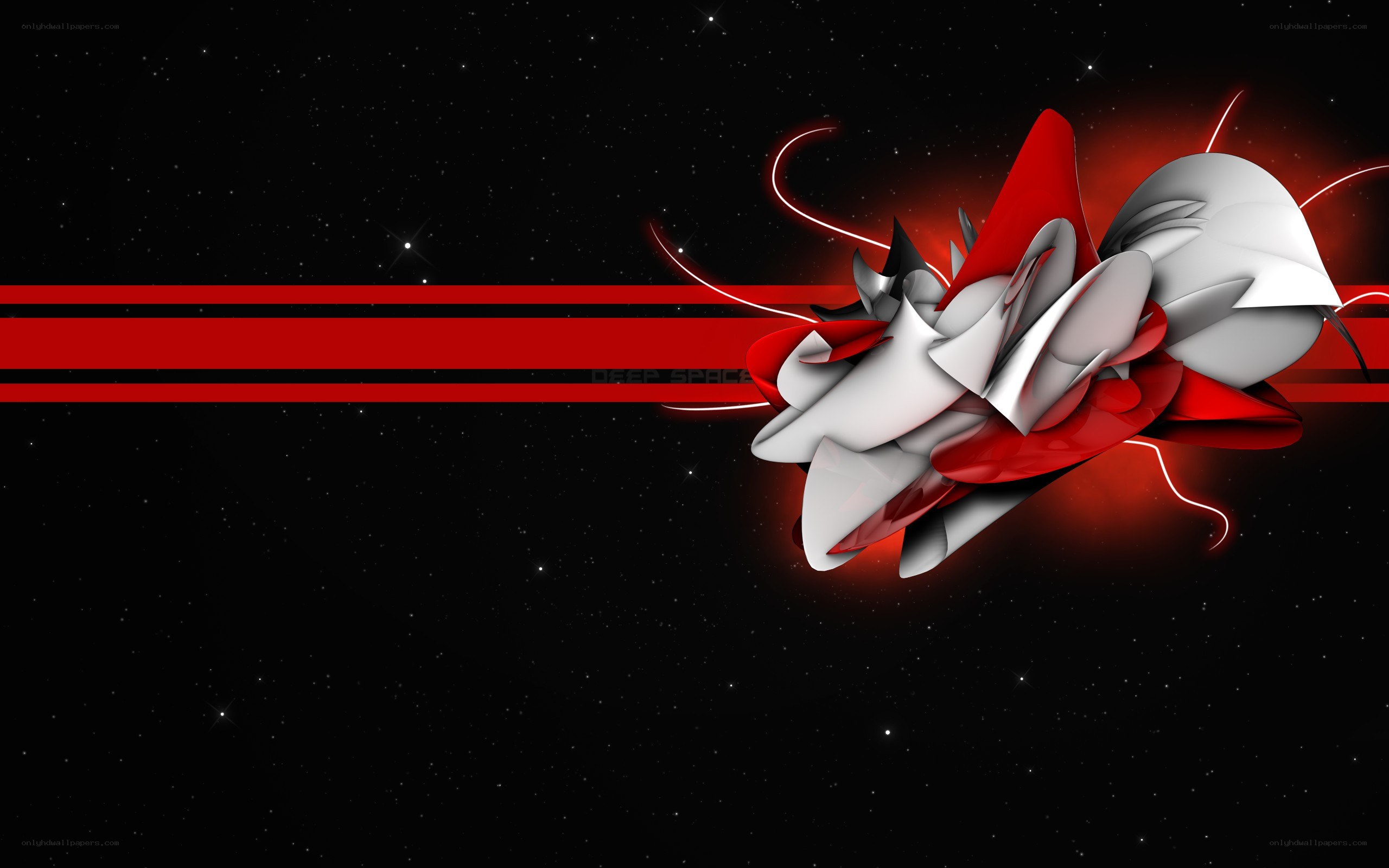 Red and white abstract design
