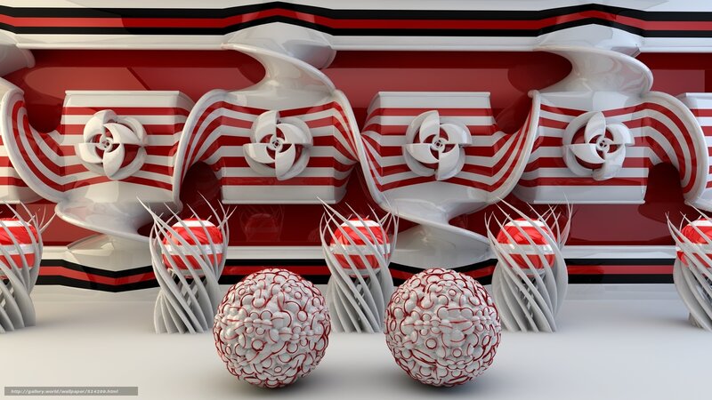 Red and white abstract design