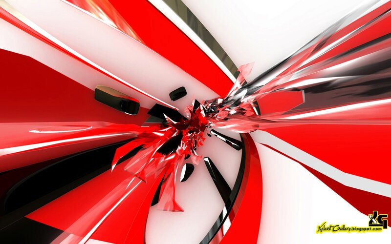 Red and white abstract explosion