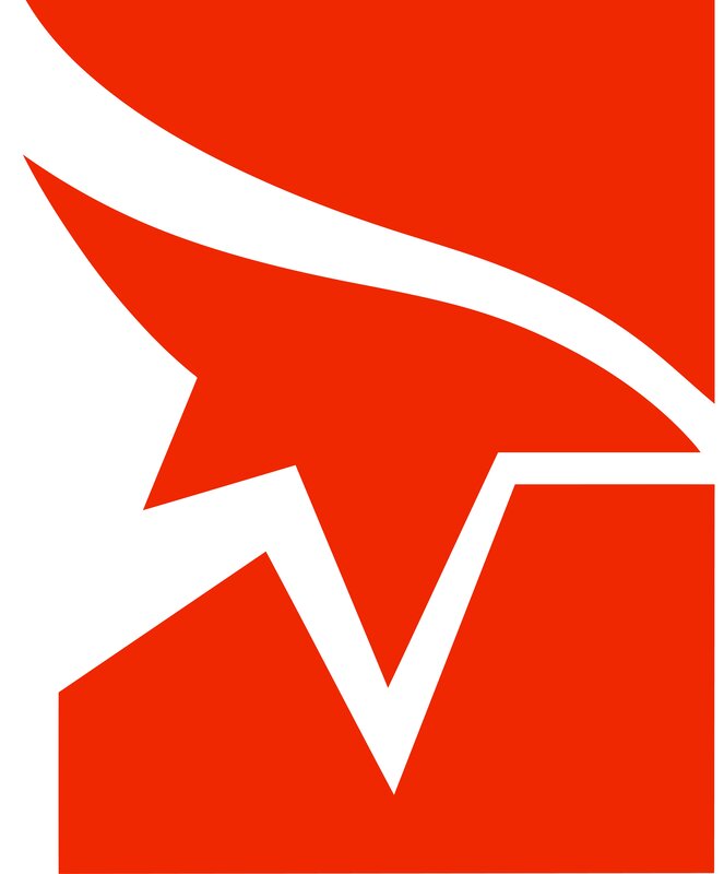 Red and white abstract logo