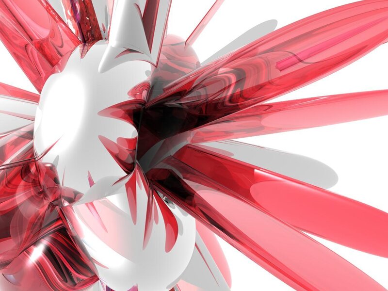 Red and White Abstract Shape