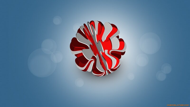 Red and white abstract sphere