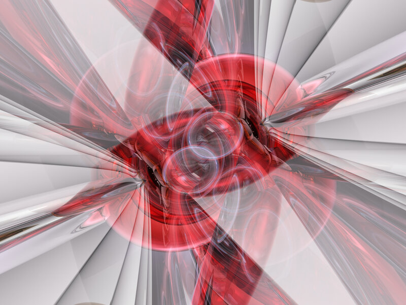 Red and white abstract spiral