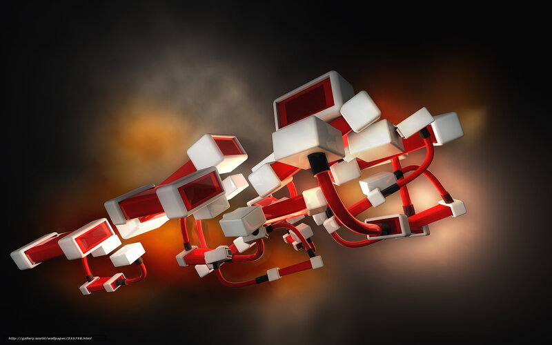 Red and white abstract structure