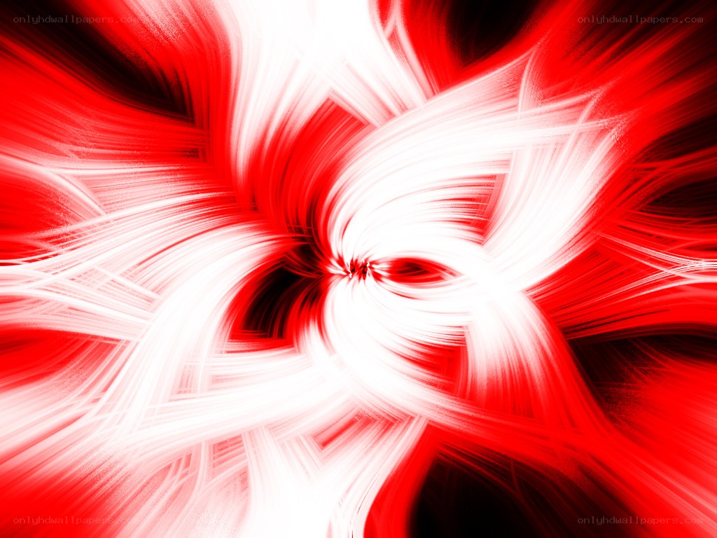 Red and white abstract swirl