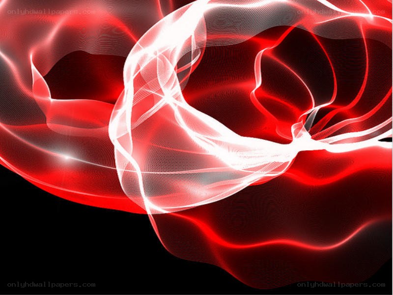 Red and white abstract swirls