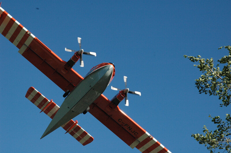 Red and White Airplane — Blue, Clear