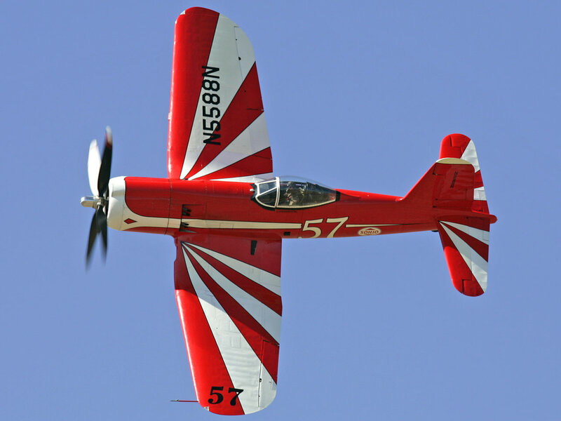 Red and White Airplane — Dynamic, Afternoon, Photograph, Propeller