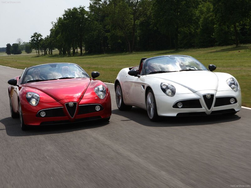 Red and white Alfa Romeo spiders