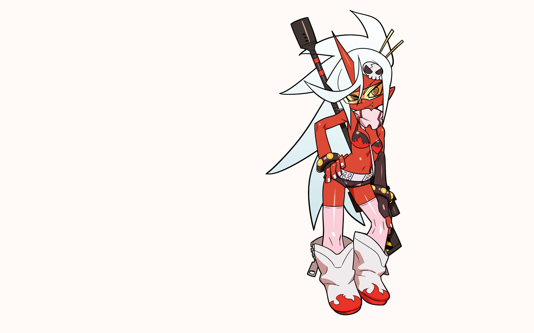 red and white anime character