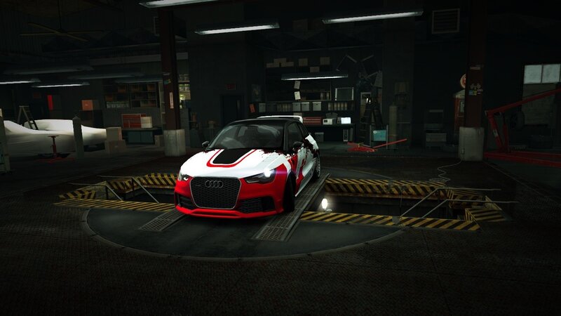 Red and White Audi Car — Dark, Night